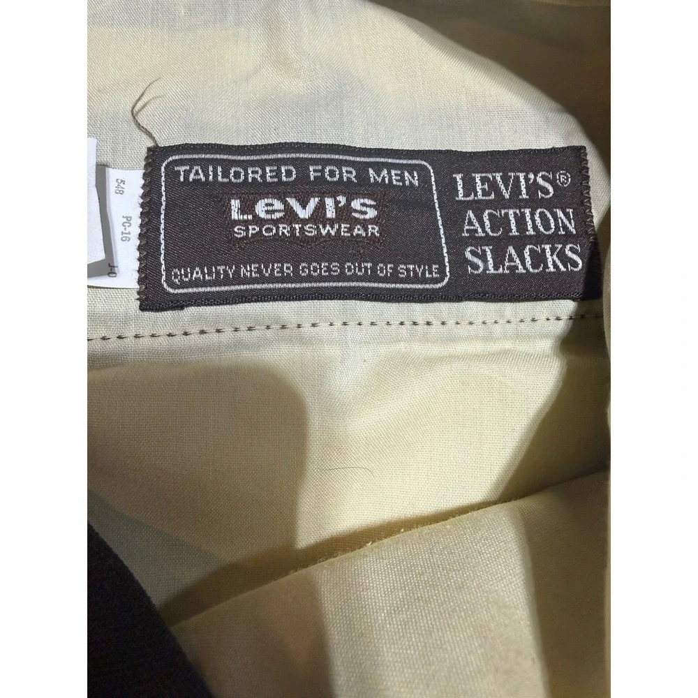 Vintage Levi's Action Suit 42R Brown 2 Piece Jacket Pants Single Vent USA